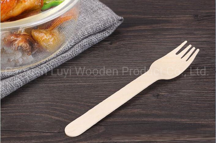 160mm Disposable Birch Wooden Fork