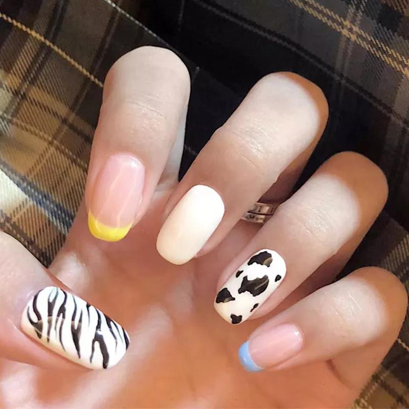 Gel Press on Nails Cute Handmade Press on False Acrylic