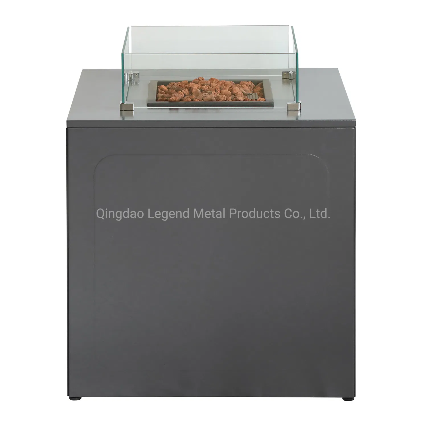 Popular Outdoor Gas Fireplace with Glass Wind Shade by LPG Cube 600