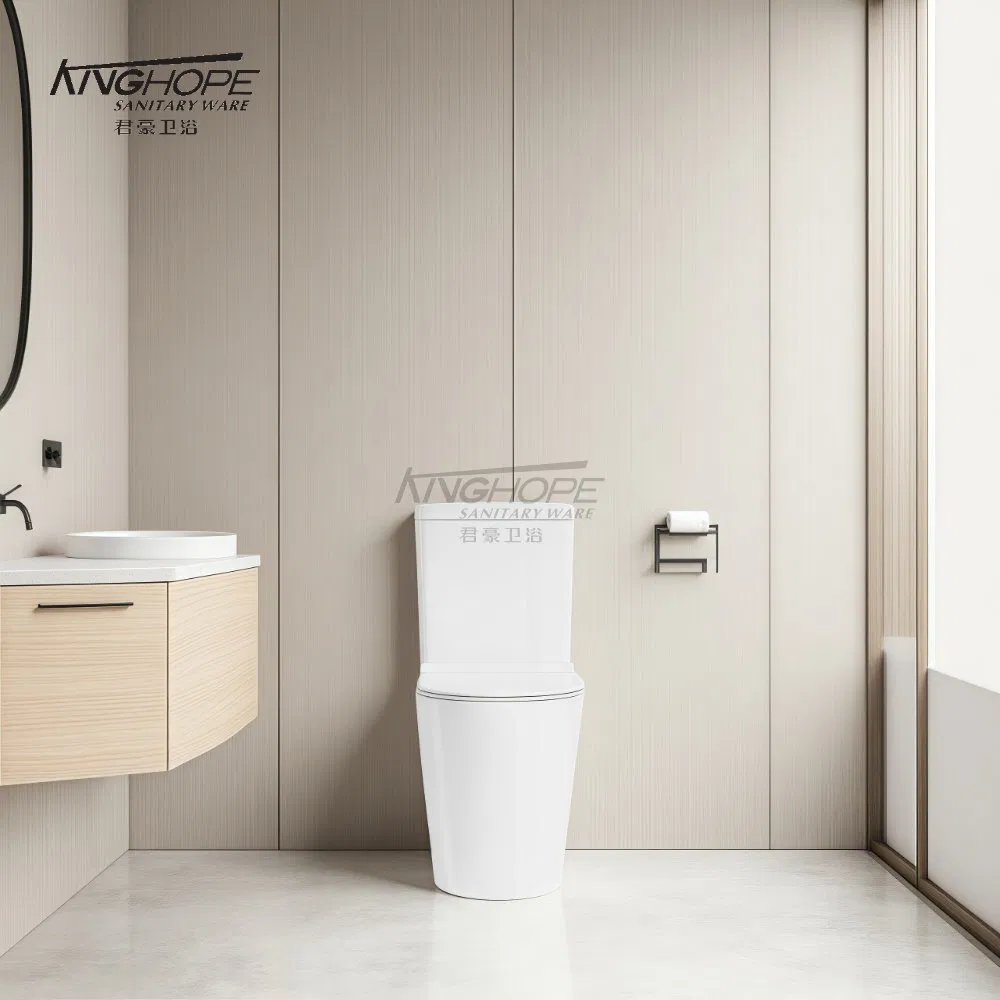 Ceramic Dual Flush Rimless Two-Piece Toilet Fast Delivery Bathroom Furniture Wc Toilet