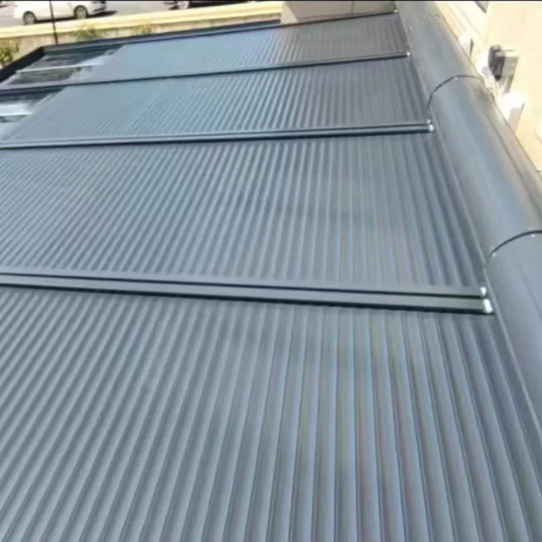 Factory-Made Aluminum Alloy Roll-up Sunshade Privacy Shading Curtain Folding Canopy with Remote Control