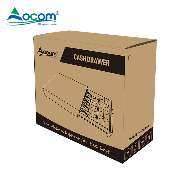 Ocom Professional Cash Drawer with Bottom Cable Outlet & Pluggable Wiring