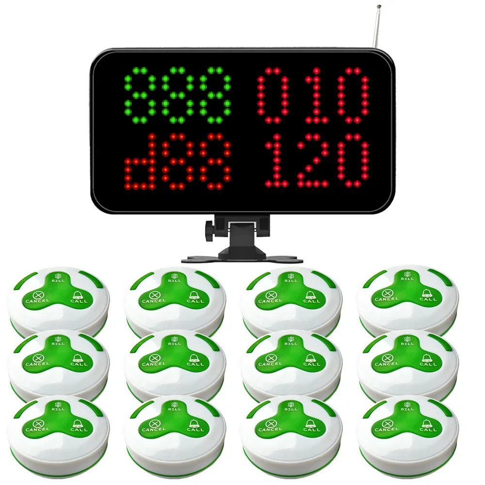 Digital Waiter Paging System 999 Capacity LCD Display for Cafe&Restaurant