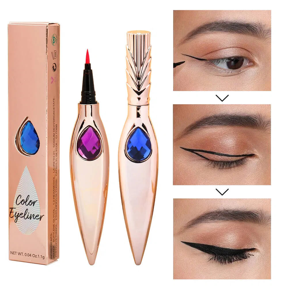 Free Sample 7 Colors Custom Logo Water Activated Liquid Eyeliner Private Label