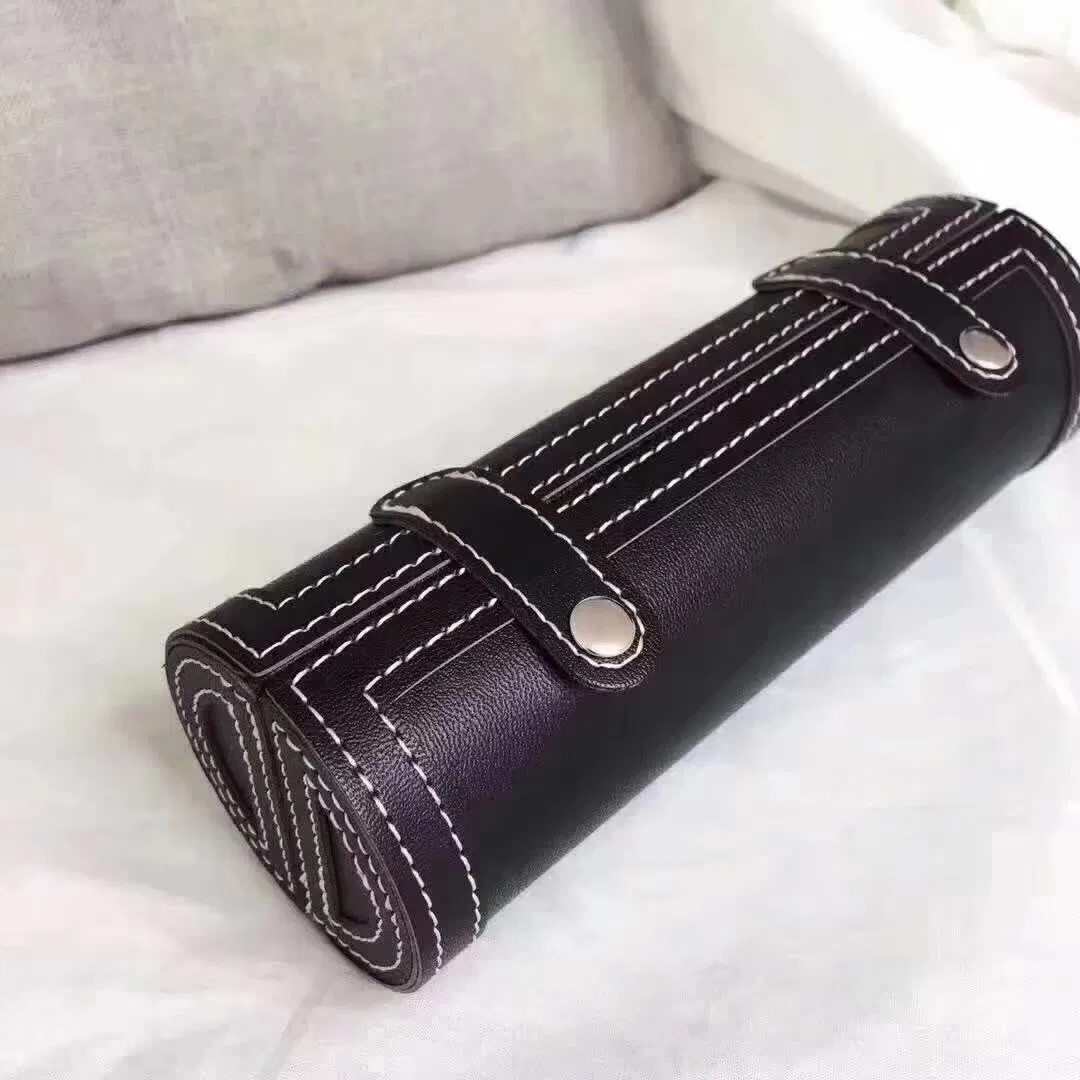 9PCS Black Colors Makeup Brushes Black Wooden Handle in Mirror Bucket