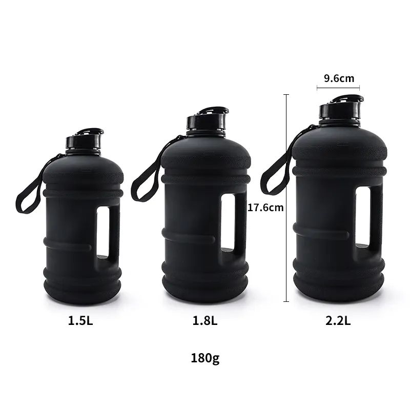 Sports Gym Fitness Bodybuilding Water Bottle Big BPA Free 1.3L 2.2L Plastic Shaker Water Bottle