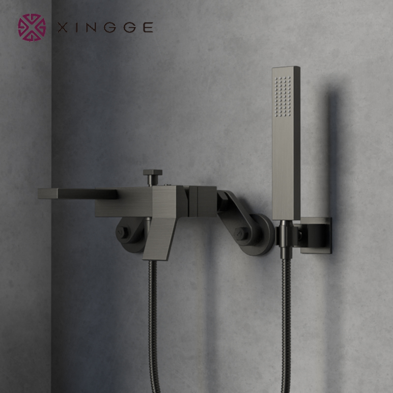 Factory Direct Sales Hot and Cold Mixers Brass Simple Wall Mounted Shower Faucet Set Bathroom Accessories Shower with Bathroom Set