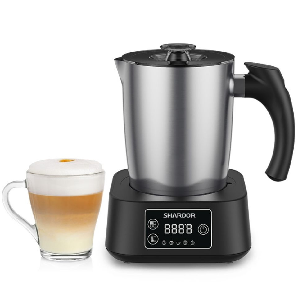 Hot and Cold Foam Maker and Milk Warmer for Lattes Cappuccinos Macchiato 5 in 1 Stainless Steel Detachable Milk Frother