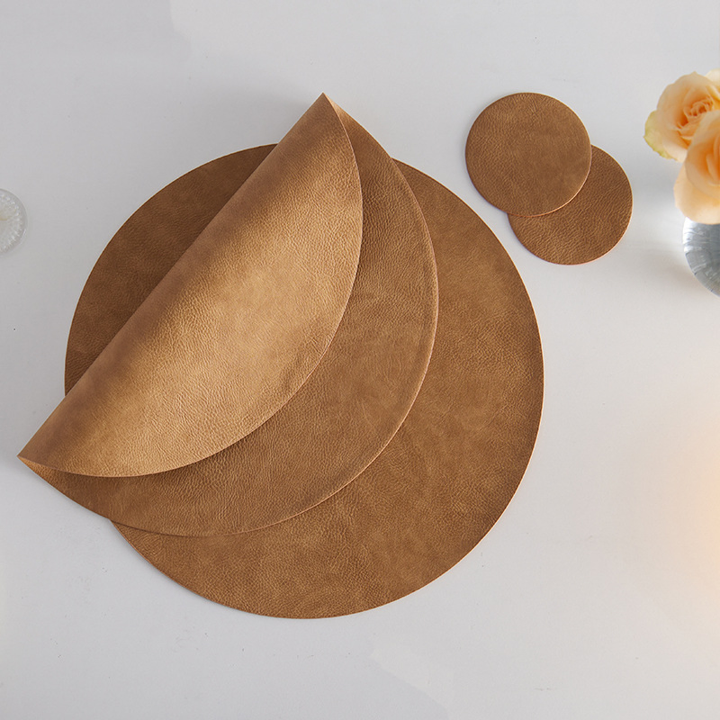 New Design PU Leather Elegant Placemat Pad Dining Table Mat Decor Mat Heat Insulation Placemats