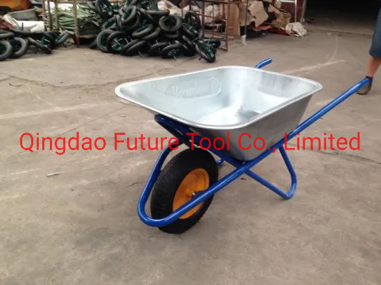 High Quality Russia Model Zinc Tray Two Wheels Wheelbarrow