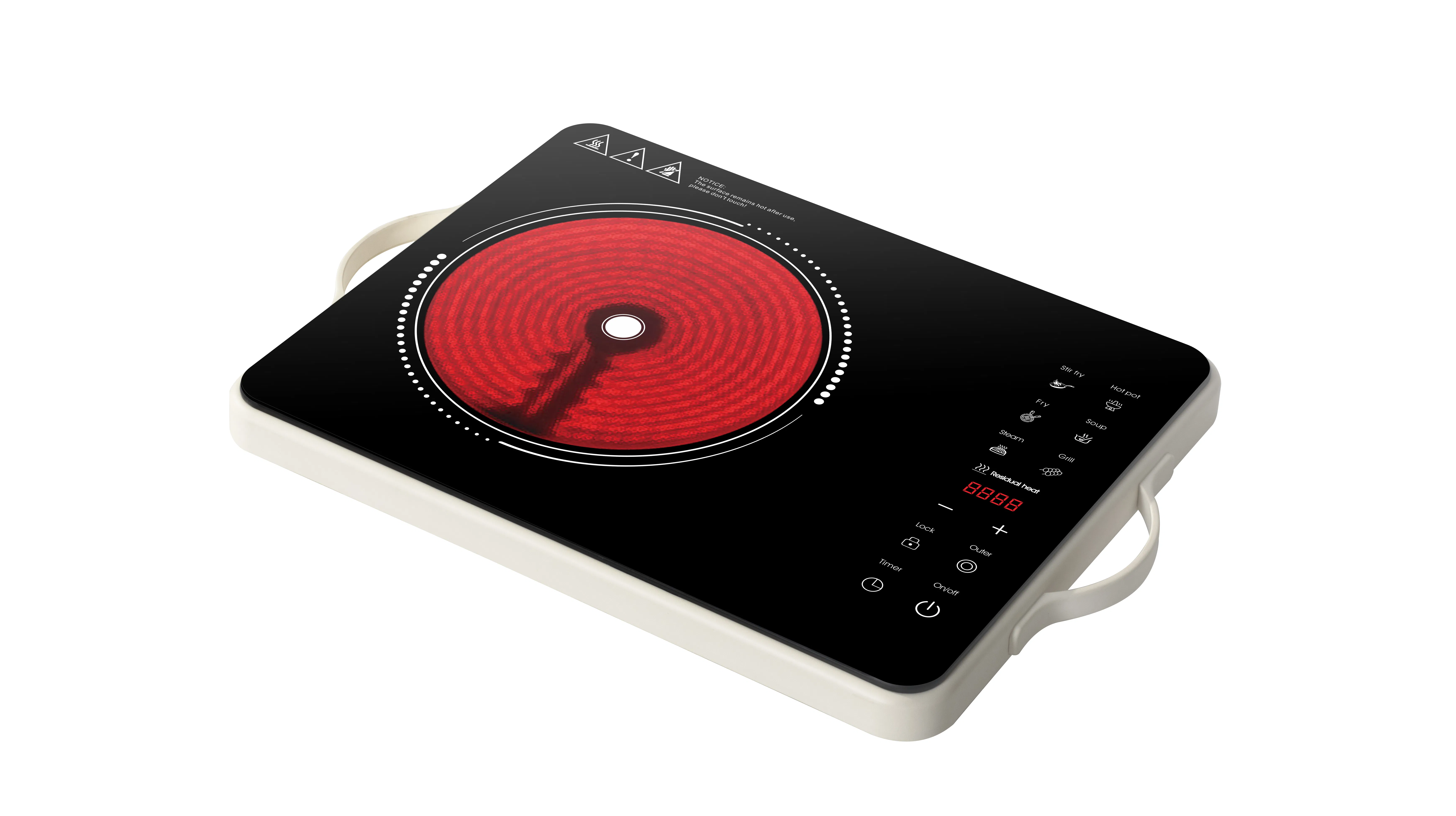 High-Power 2200W Ceramic Hot Plate Cooker with Comfortable Grip Infrared Cooker