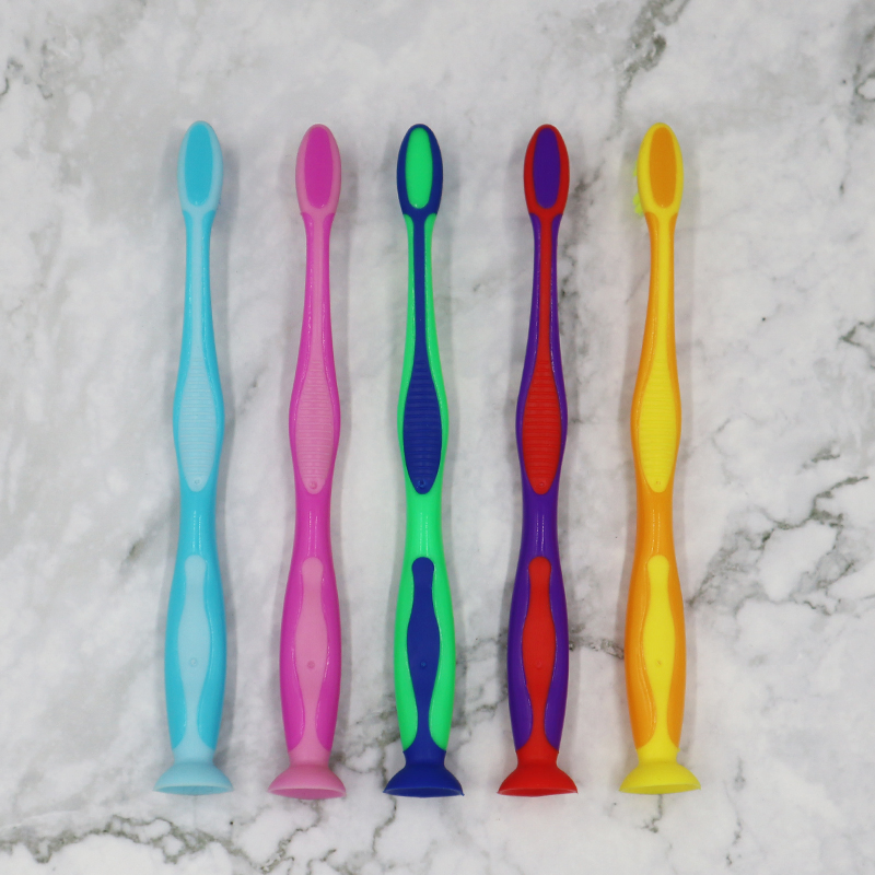 Soft Bristle Kids Toothbrush with Suction Cup for Travel