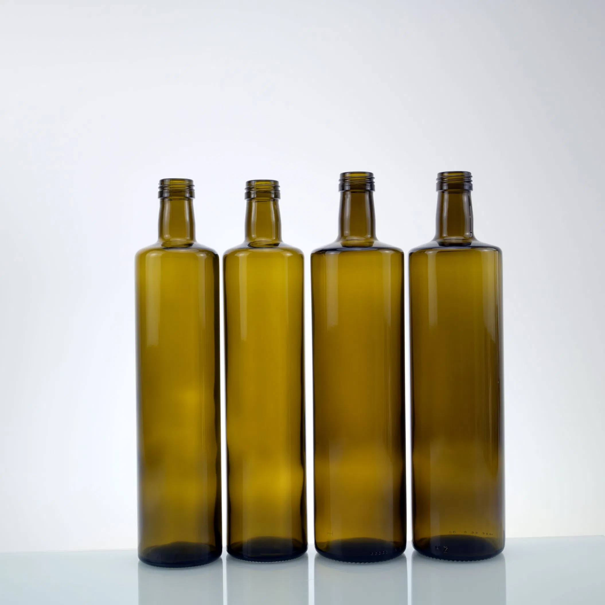 Empty Round 1000ml Classic Antique Green Glass Olive Oil Bottles Glass Containers with Screw Cap
