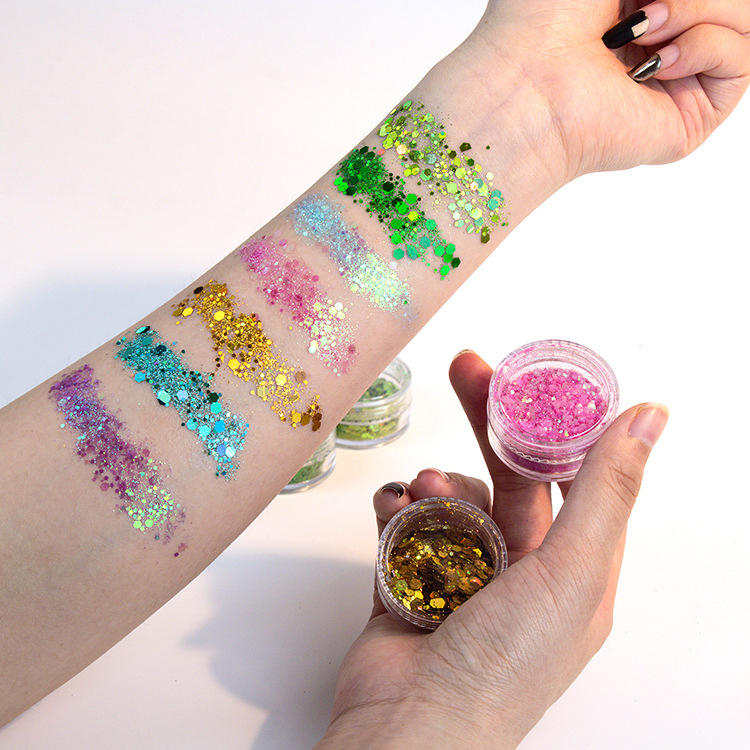 Custom Logo Laser Body Eye Chunky Glitter Eyeshadow Loose Glitter Powder