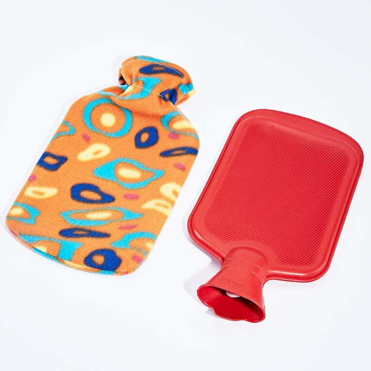 Wholesale Price Household Product Rubber Hot Water Bottle Hand Warmer Hot Water Bag with Plush Fleece Cover