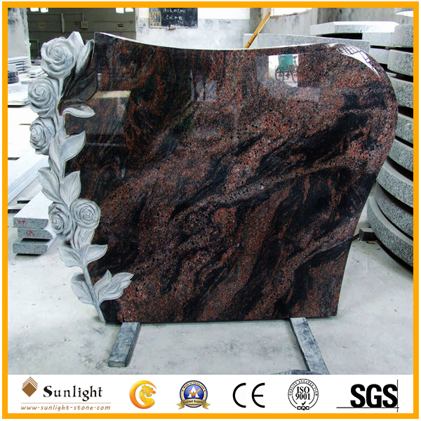 Black Granite Angel Heart Shaped Monument/Gravestone/Headstone/Tombstone