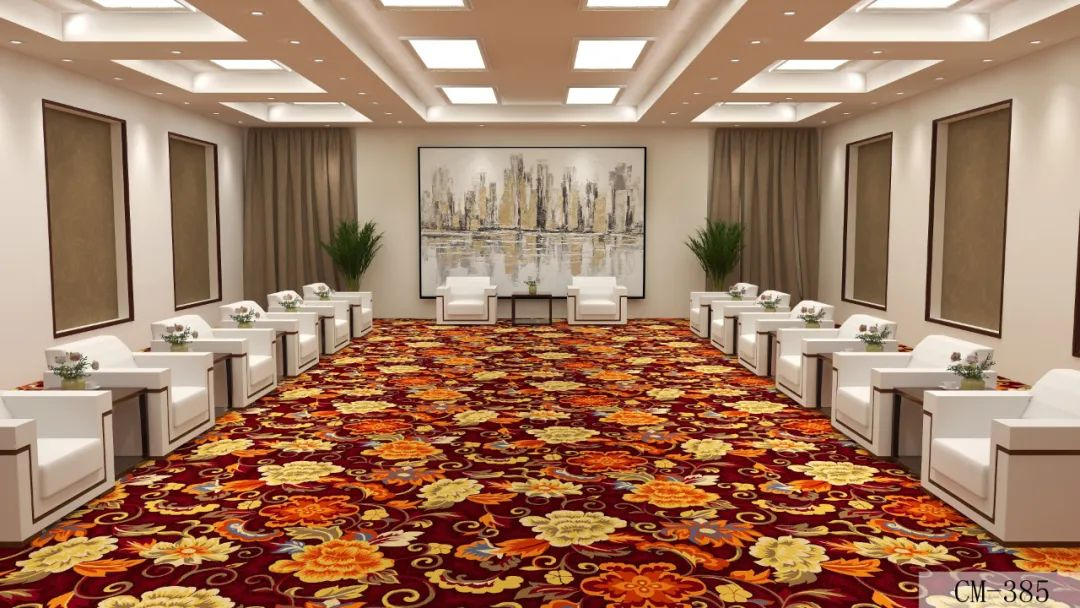 Wholesale Modern Design Luxury Red Hotel Axminster Wall to Wall Floor Red Carpet for Reception Room
