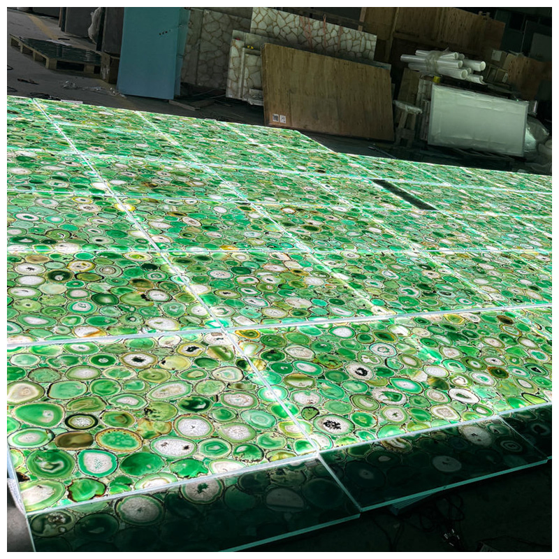 Translucent Green Agate Gemstone Floor and Wall Tiles