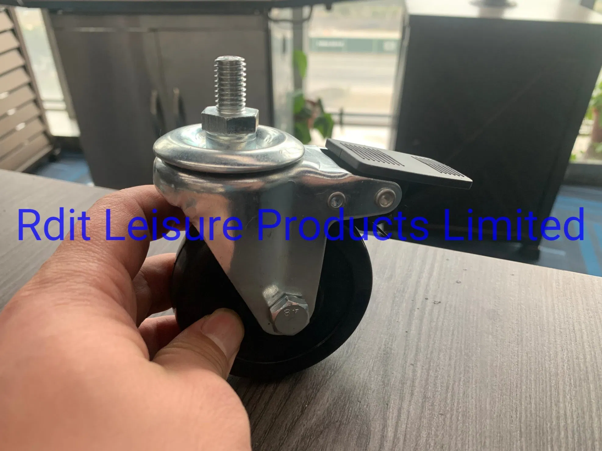 Thread Stem Swivel Rubber Caster 3" X 1"; Thermoplastized Rubber (Black)