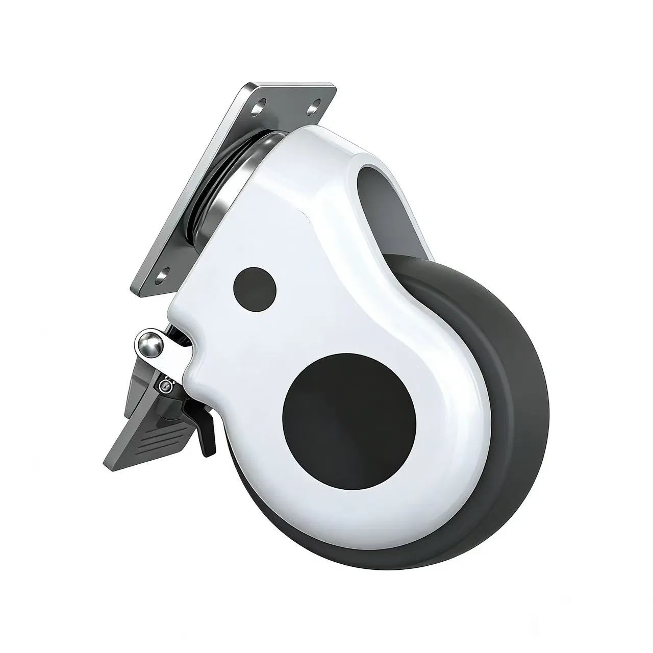 Silent 3/4/5 Inch Universal Rubber Brake Swivel Medical Wheels for Hospital Bed Care