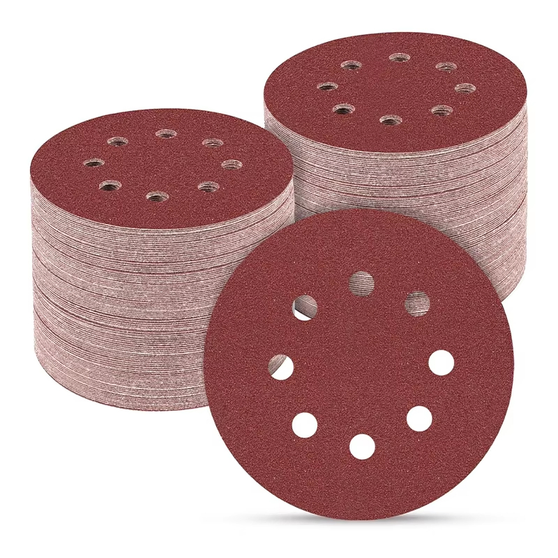 High Quality Abrasive Aluminium Oxide 80 2000 Grit Hook Loop Sanding Disc Sand Paper Disk Sandpaper for Orbital Sander