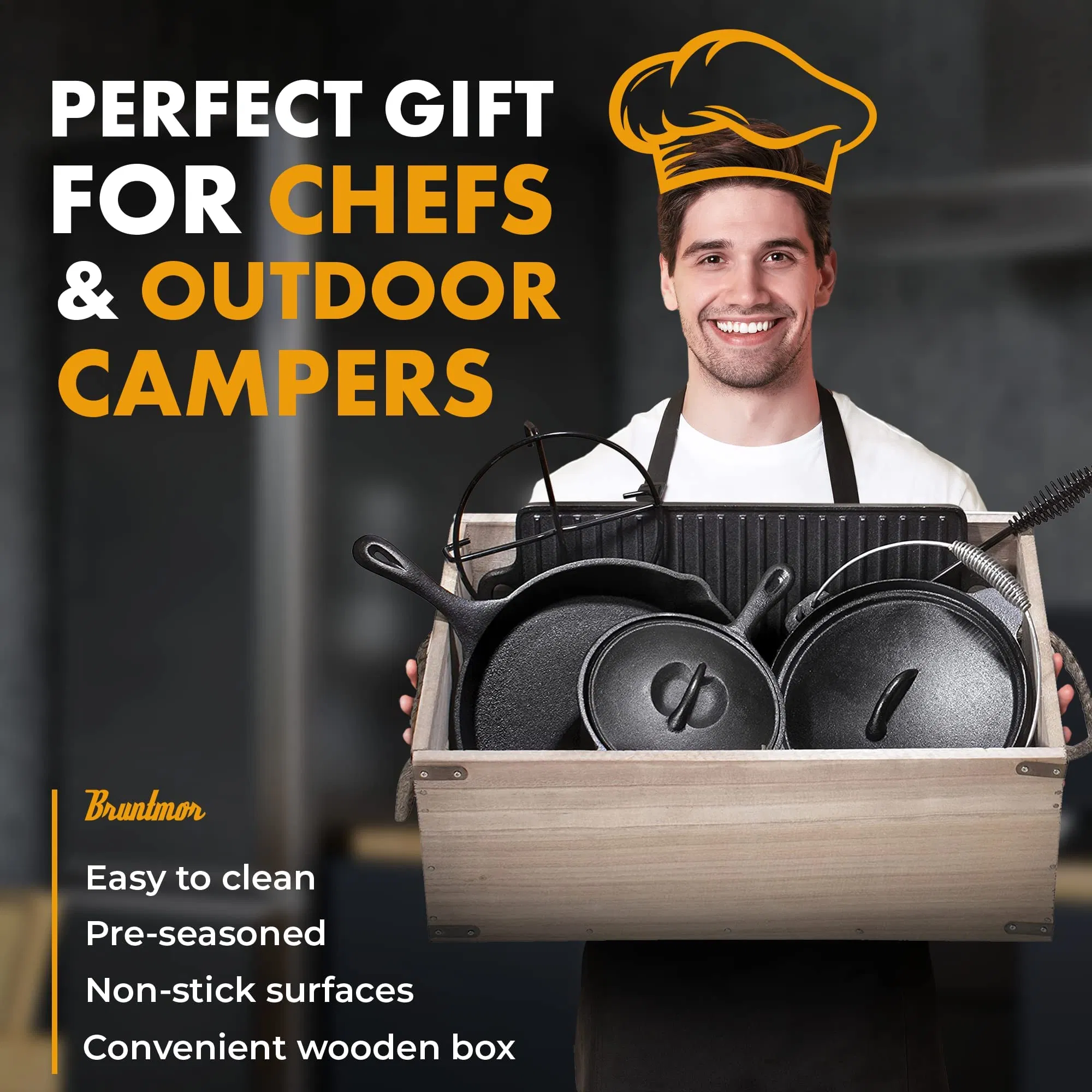 Pre-Seasoned Cast Iron Pots Pans Cookware Lids Outdoor Comefire Camping Dutch Oven