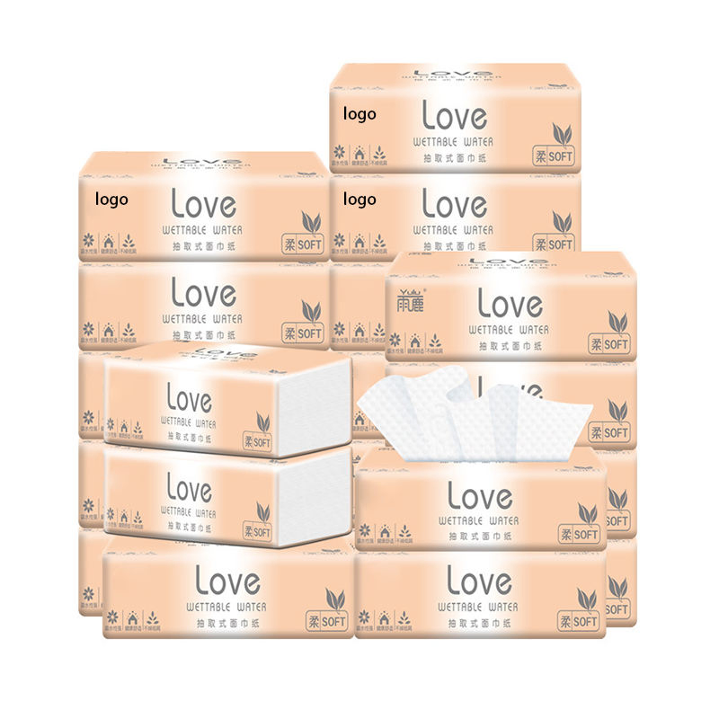 Eco-Friendly Soft and Wettable Non Fluorescent Household Facial Tissue Paper Wood Pulp