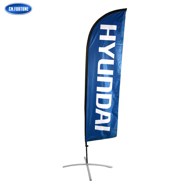 High Quality Knitted Polyester Customized Feather Shark Shaped Beach Flag