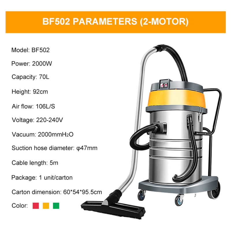 Excellent Quality Wet/Dry Vacuum Cleaner Machine for Garage with 70L Capacity