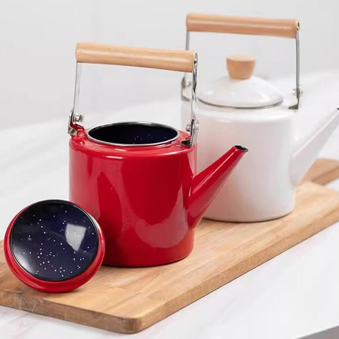 Enamel Kettle Boiler Hot Water Boiler Coffee Maker for Stovetop Camping Cookware