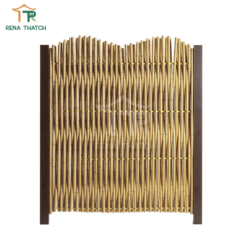 Popular Durable Woven Artificial Bamboo Fence Panels Synthetic Bamboo Wall Covering Plastic Bamboo Screen