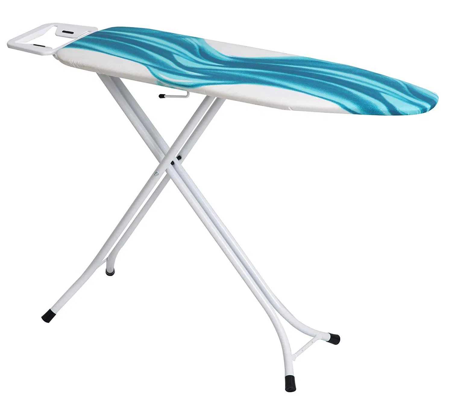 Deluxe Foldable Adjustable Height Ironing Board with Extra Cover and Storage Compartment