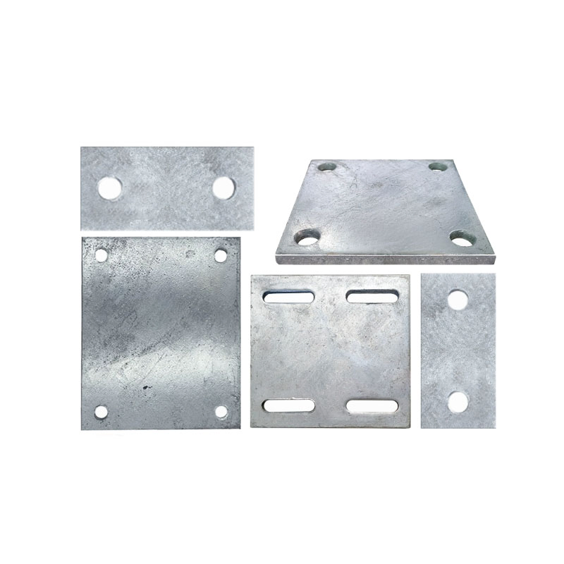 Round Hole Galvanized Iron Plate Embedded Parts Steel Plate Steel Pipe Base Welded Four-Hole Column Steel Structure