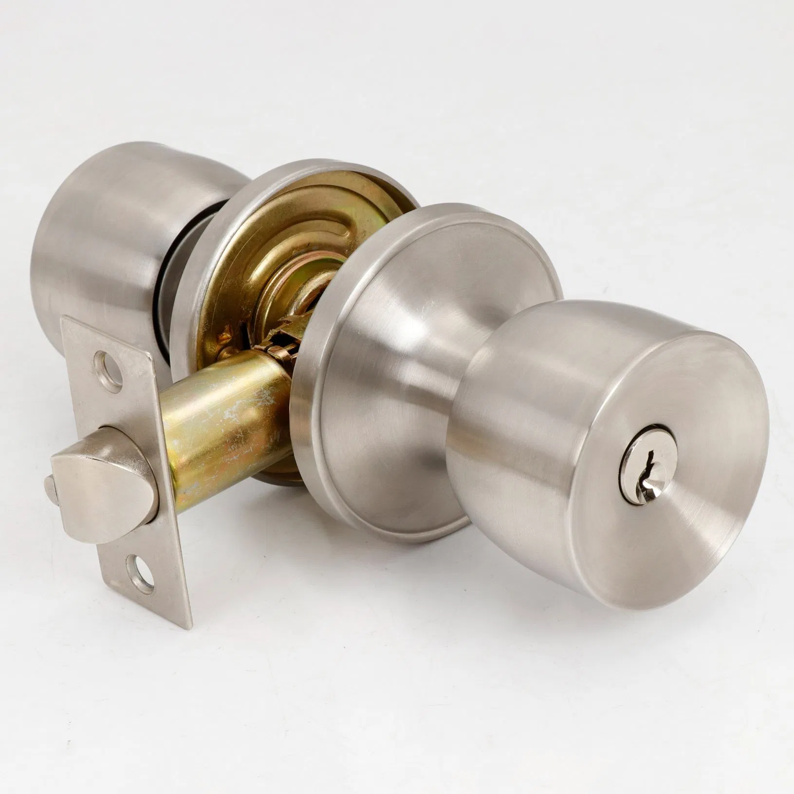 ANSI UL Standard Duty Cerraduara De Embutir Para Puerta Stainless Steel Cylindrical Tubular Handle Knob Door Lock (6101-ET)