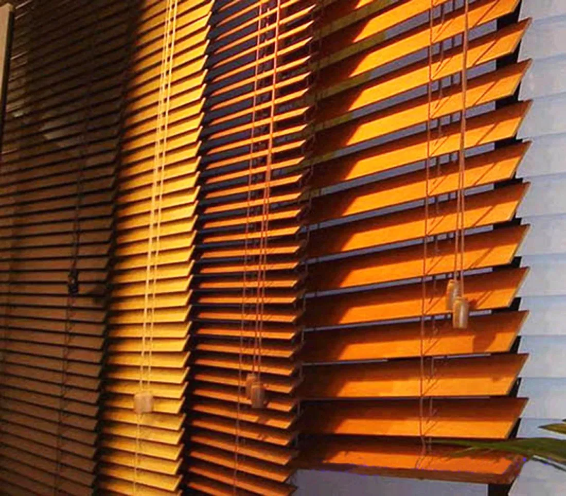 Teak Color Wooden Material Window Venetian Blinds