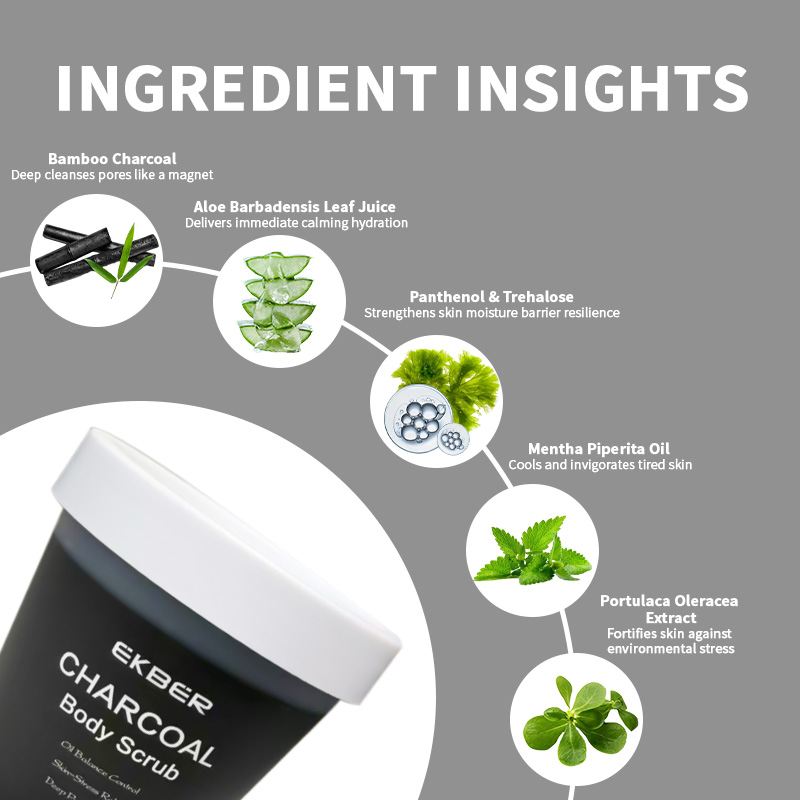 Ultra-Fine Silica Scrub Particles Charcoal Skin Scrub Exfoliation Charcoal Scrub Oil Control Natural Charcoal Body Scrub