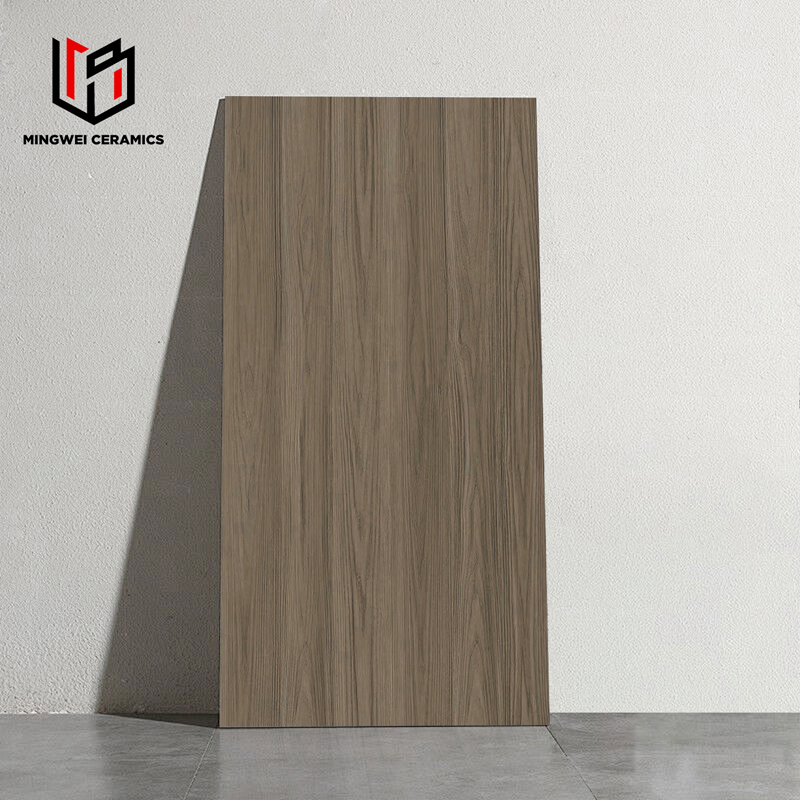 Matte Strip Wooden Grain Series 600X1200mm Porcelain Floor and Wall Tile, Natural Wood Look Ceramic Tiles for Living Room, Bedroom, Kitchen, Bathroom