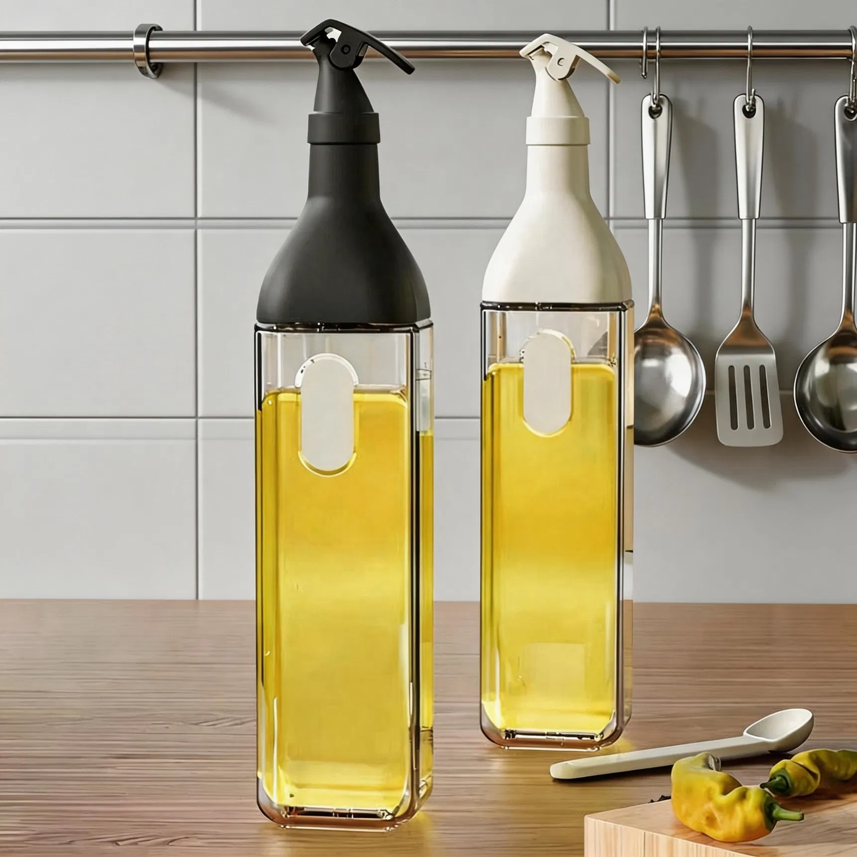 Oil Bottle in Various Colors with Non Drip Spout and Filter
