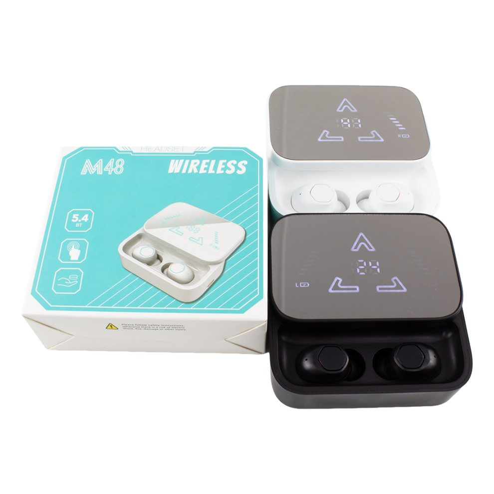 Беспроводные наушники TWS M48 Gaming с дисплеем и Power Bank