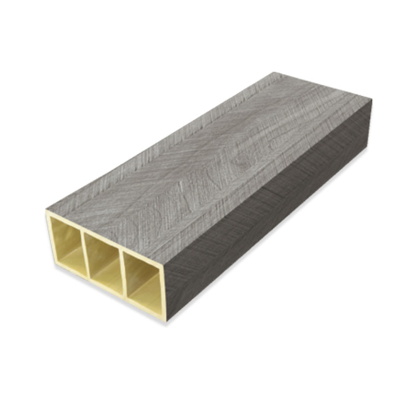 Decorative Materials WPC Squared Hollow Timber Tube PVC Film Column for Ceiling