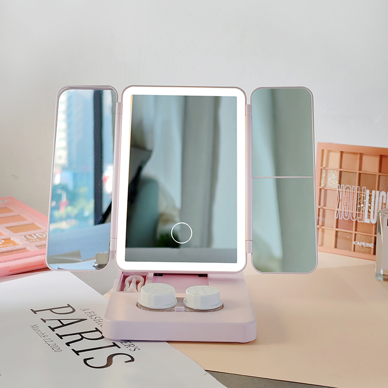 Electric Protein Removal Contact Lens Cleaner with Makeup Mirror