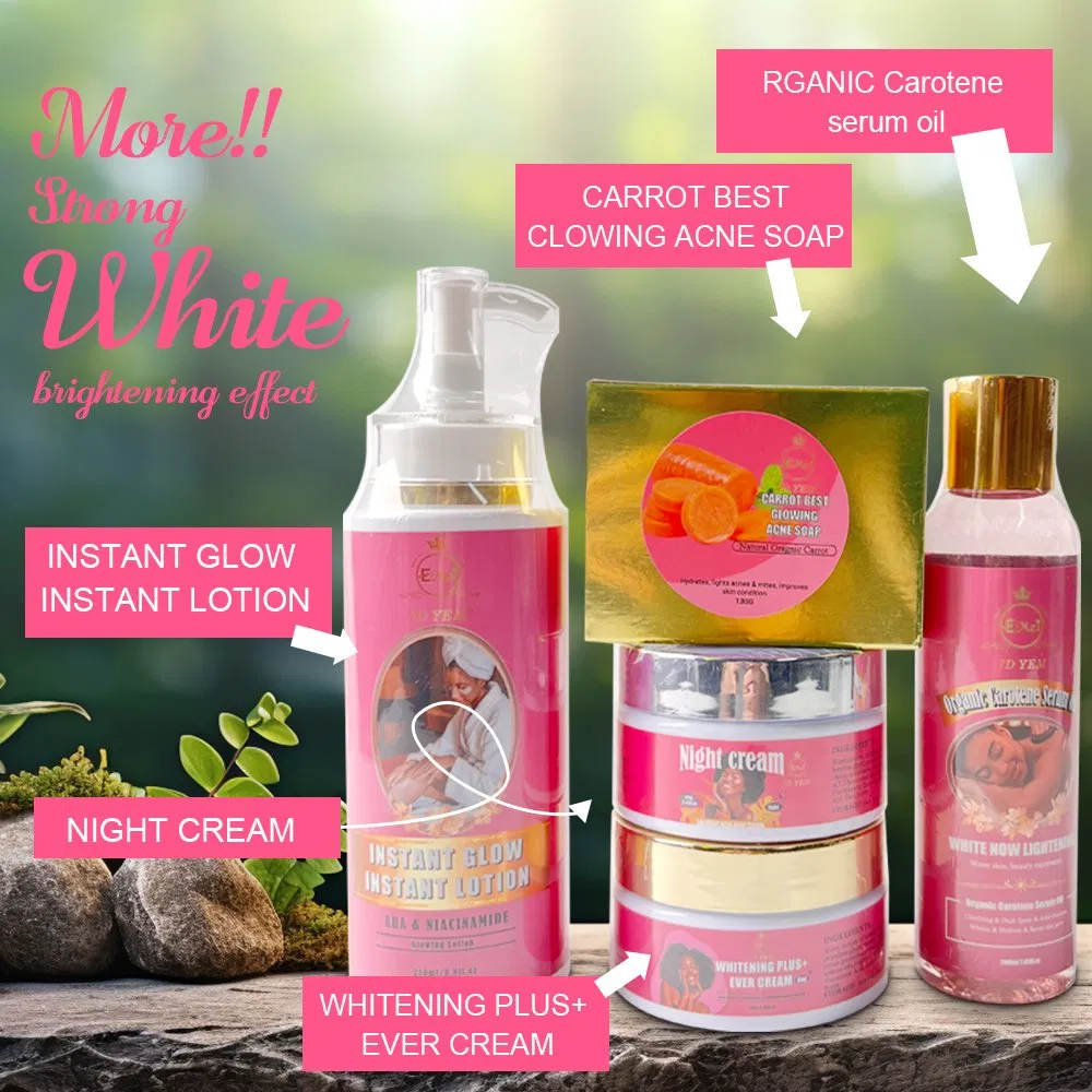 Best-Selling Whitening Acne Skin Care Set Beauty Brightening Firm Smooth Body Lotion Skincare Set Natural Carrot Extract Whitening Cream Serum Oil