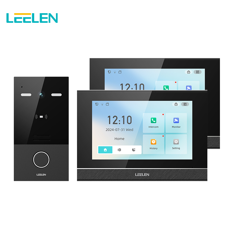 Leelen IP65 Waterproof 7-Inch WiFi Villa Video Intercom System Tuya APP Controls The IR Night Vision Doorbell Kit