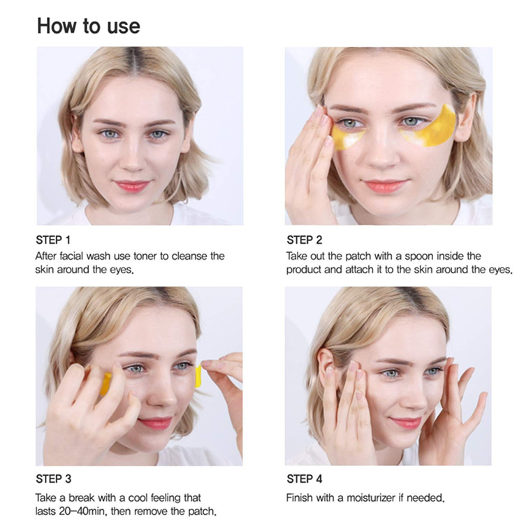 24K Gold Snail Anti Wrinkle Eye Collagen Dark Circles Eye Mask