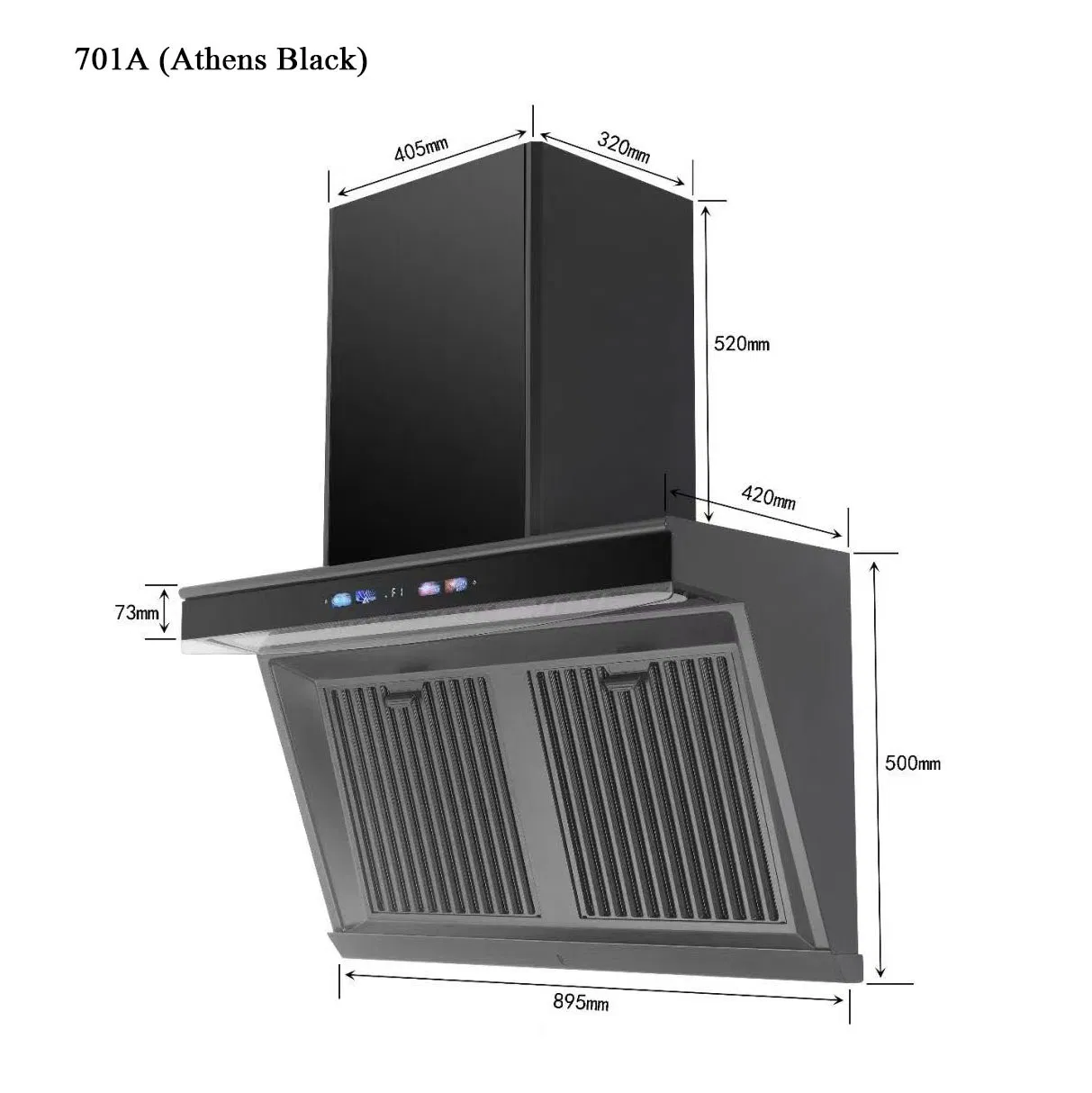 Advanced Kitchen Electronics Range Hood for Commercial Appliance