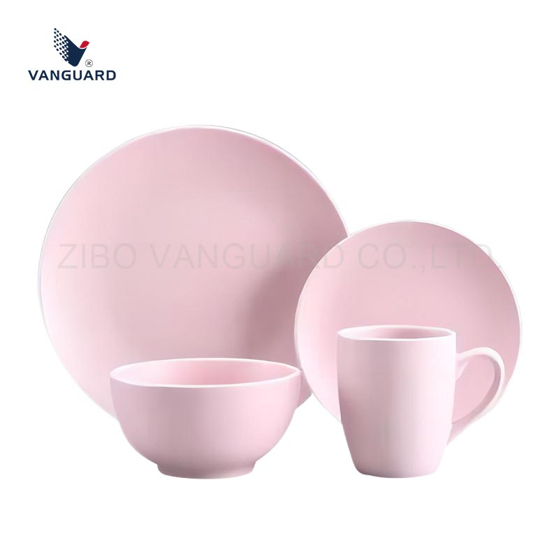 Wholesale Glossy Porcelain Tableware Blue Custom Ceramic Dinnerware Set