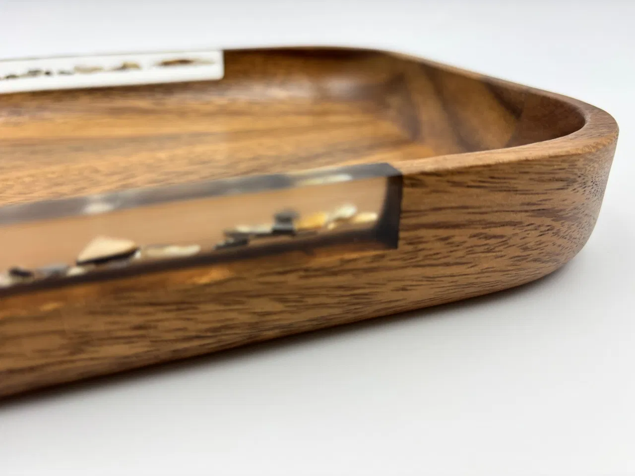 Acacia Wood and Resin Customized Serving Platter for Elegant Dining
