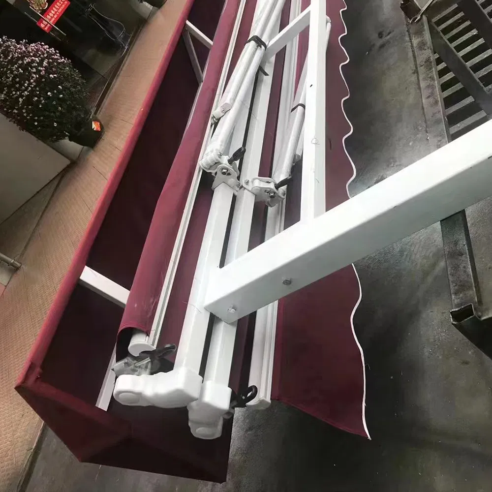 Balcony Retractable Awning with Wheels Outdoor Umbrella Two-Side