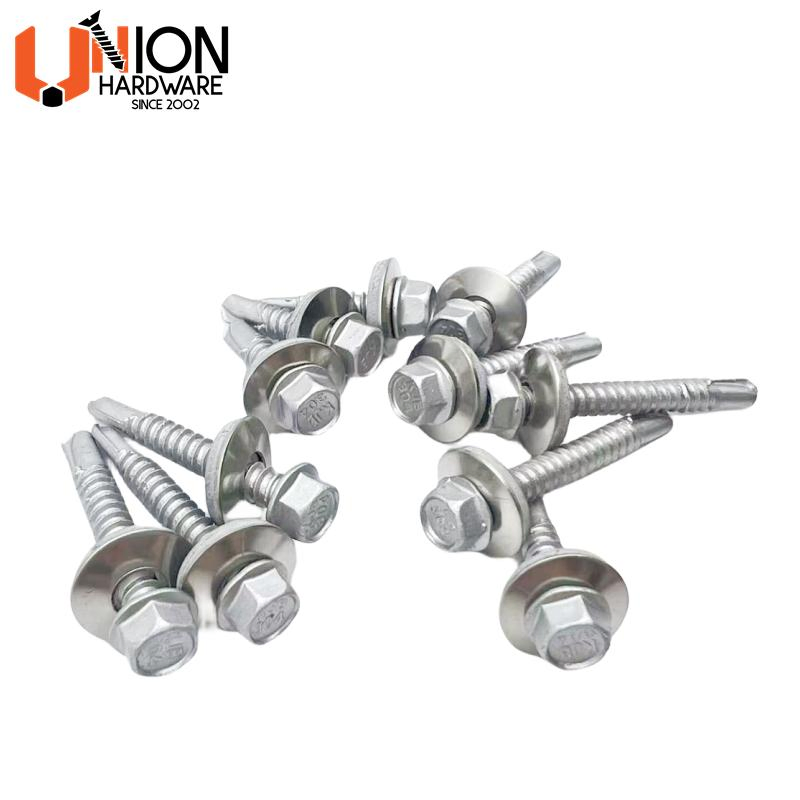 4.8 5.5 6.3mm Size SUS304 EPDM Washer Full Thread Bi-Metal Screws