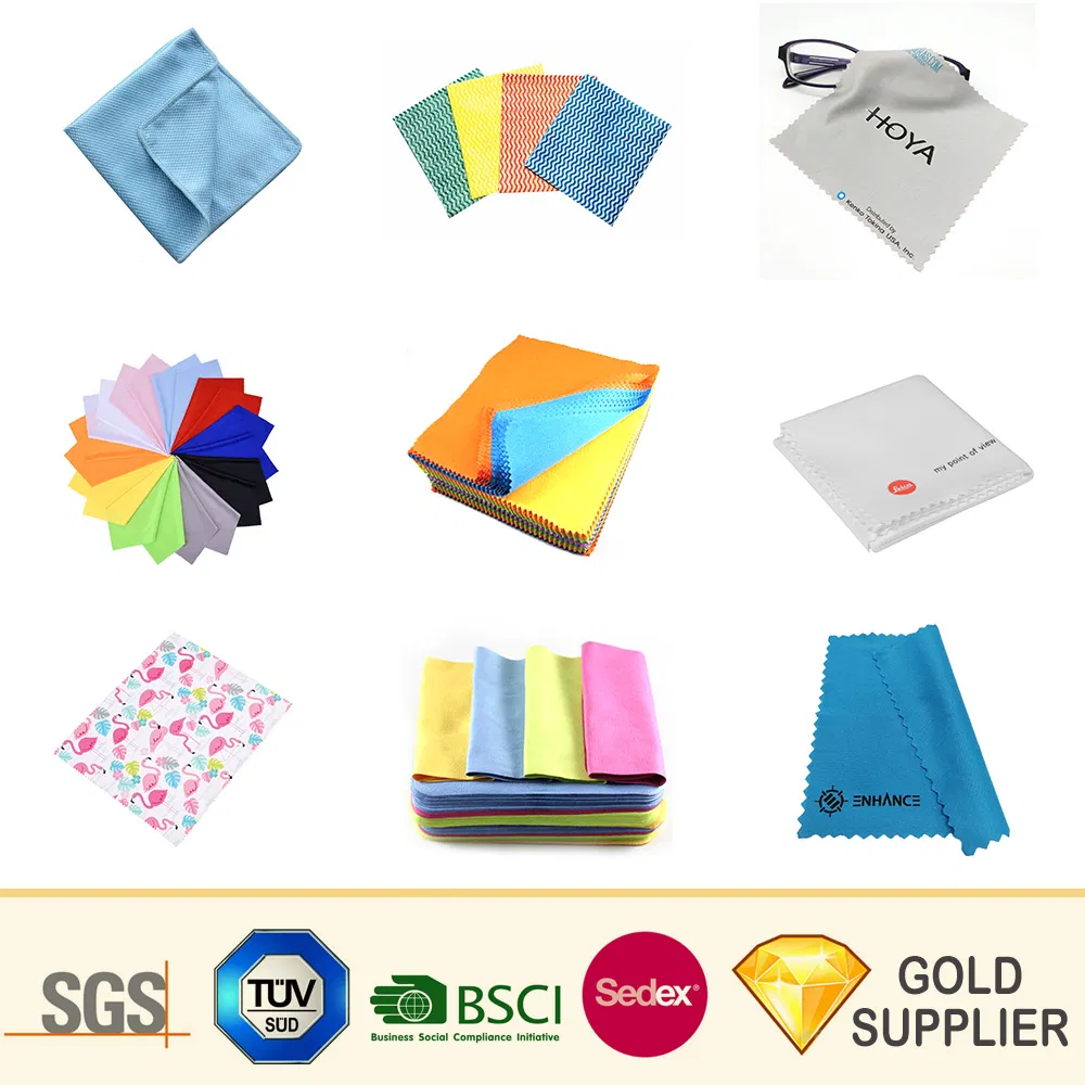 Wholesale Custom Print Mobile Phone Screen Microfiber Cleaning Cloth Digital Printing Lens Sunglasses Glasses Eyeglass Sticky Eyewear Microfiber Sticker Cleaner